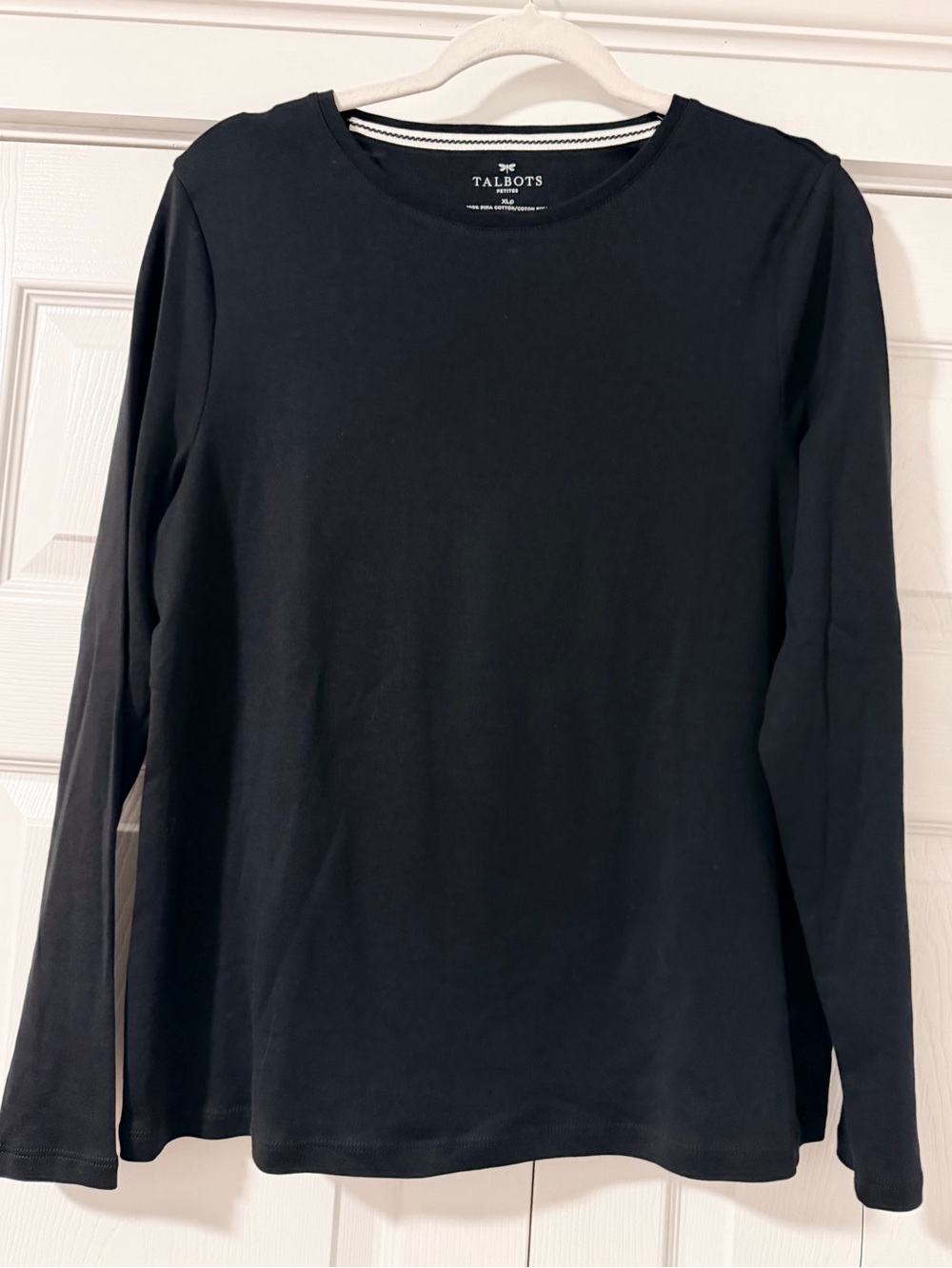 Talbots Black Long-Sleeve Crewneck Tee